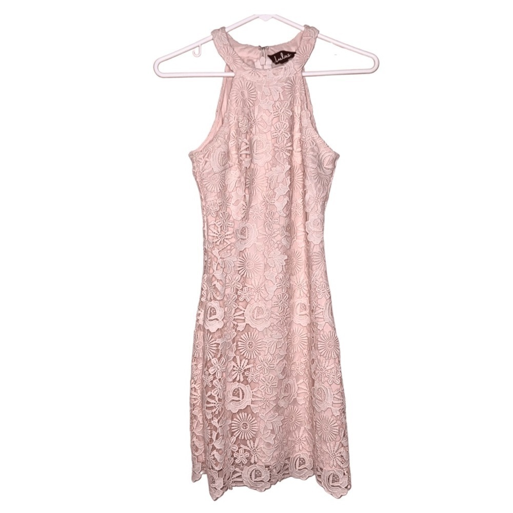 Lulus Love Poem Blush Pink Lace Mini Dress Size XS